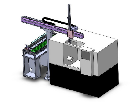 數控機床一拖一雙軸機械手